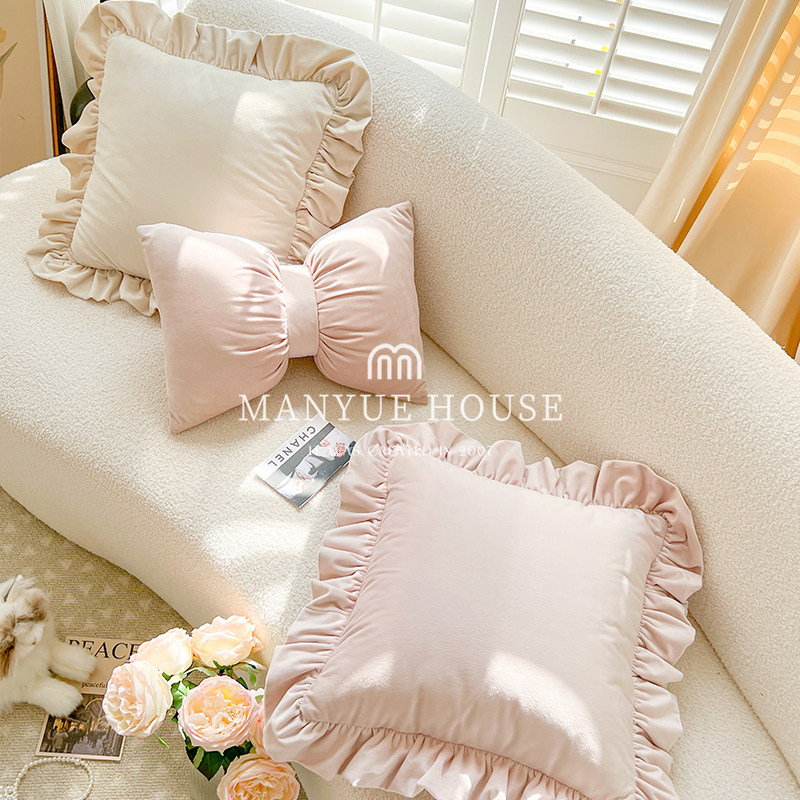 蔓越家 蝴蝶少女 ins风可爱蝴蝶结客厅沙发抱枕靠垫蒲团坐垫靠枕,淘宝优惠券,粉丝福利购,淘宝优惠卷