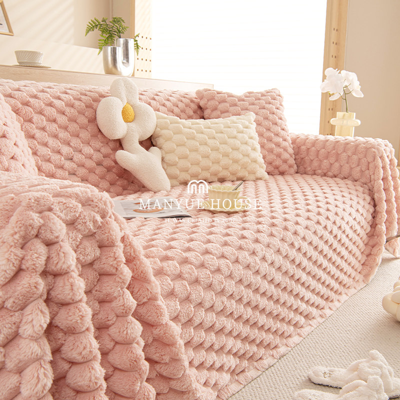 蔓越家 双面泡芙 全盖全包秋冬毛绒沙发巾沙发套罩盖布沙发垫子,淘宝优惠券,粉丝福利购,淘宝优惠卷