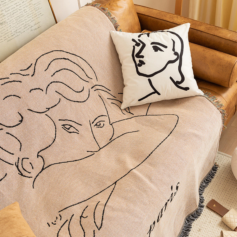 蔓越家 ins风复古文艺沙发毯客厅单人沙发巾盖布盖巾挂毯背景布,淘宝优惠券,粉丝福利购,淘宝优惠卷