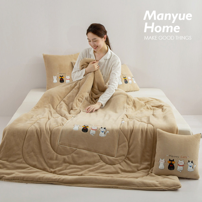 蔓越家 可爱ins卧室床上盖被多功能加厚抱枕被办公室沙发抱枕毯子,淘宝优惠券,粉丝福利购,淘宝优惠卷