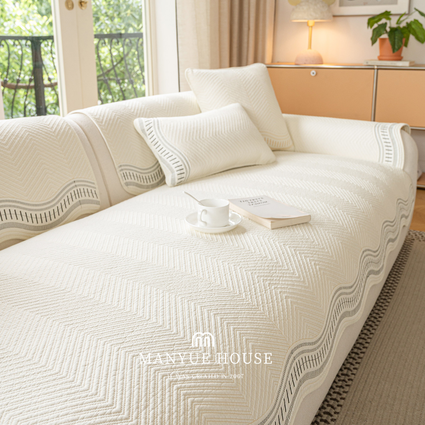 蔓越家 纯棉水洗棉 全棉绣花沙发垫盖巾沙发套罩靠背巾坐垫盖布,淘宝优惠券,粉丝福利购,淘宝优惠卷