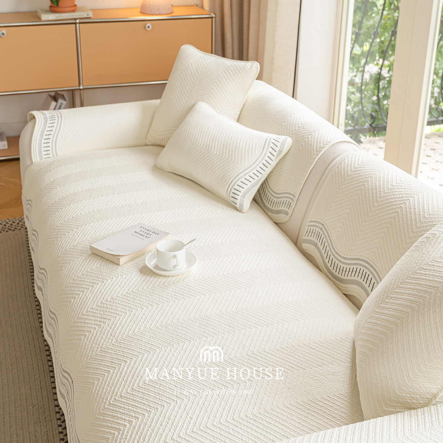 蔓越家 纯棉水洗棉 全棉绣花沙发垫盖巾沙发套罩靠背巾坐垫盖布,淘宝优惠券,粉丝福利购,淘宝优惠卷