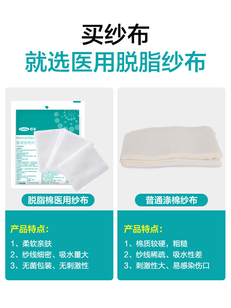 一次性医用灭菌纱布透气大块脱脂纱布片医疗沙布伤口包扎外科敷料 - 图0