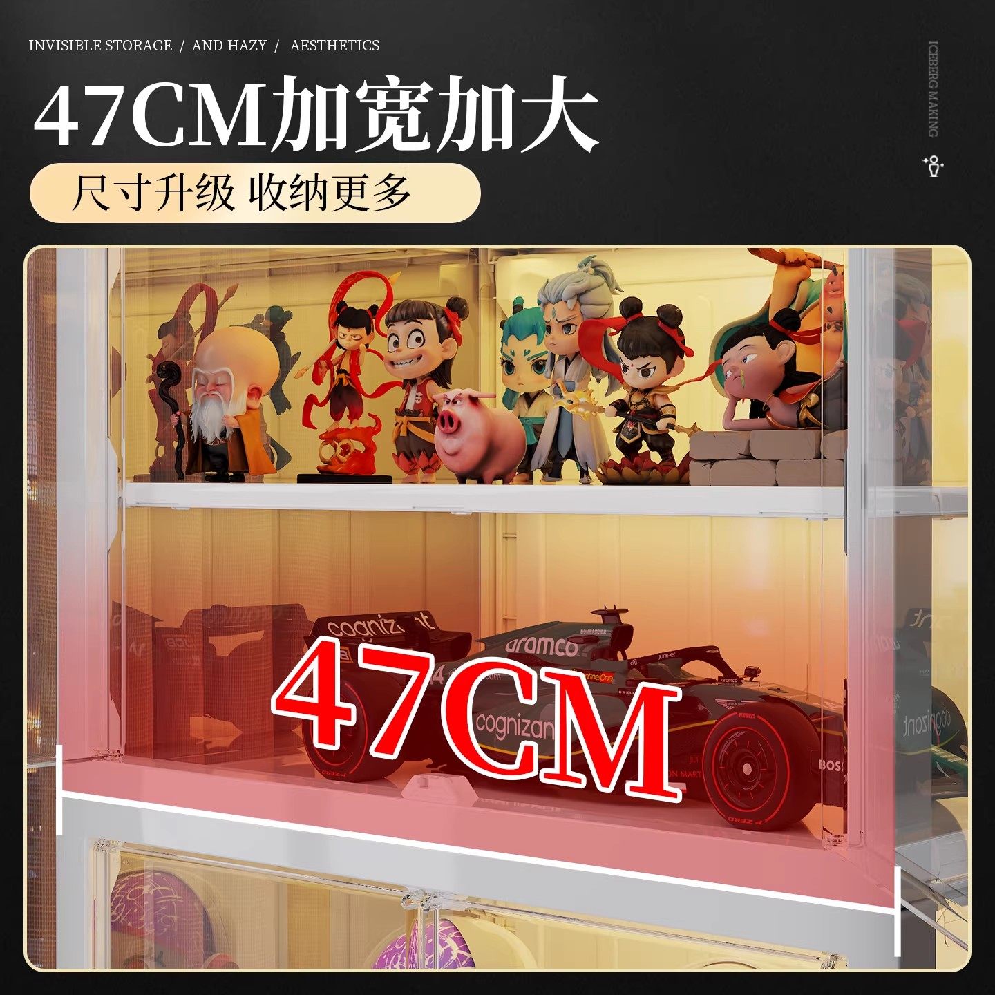 手办展示柜家用玩具收纳盒适用乐高积木模型盲盒透明陈列置物架子,淘宝优惠券,粉丝福利购,淘宝优惠卷