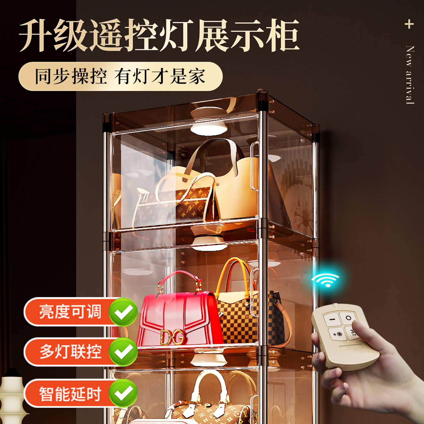 包包收纳神器家用落地展示柜透明分层大防尘袋奢侈品置物架放置架,淘宝优惠券,粉丝福利购,淘宝优惠卷