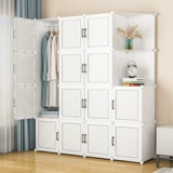 Шкаф — это простой, прочный и долговечный, собранный пластиковый тканевый шкаф для хранения вещей, предназначенный для аренды в домашней спальне.