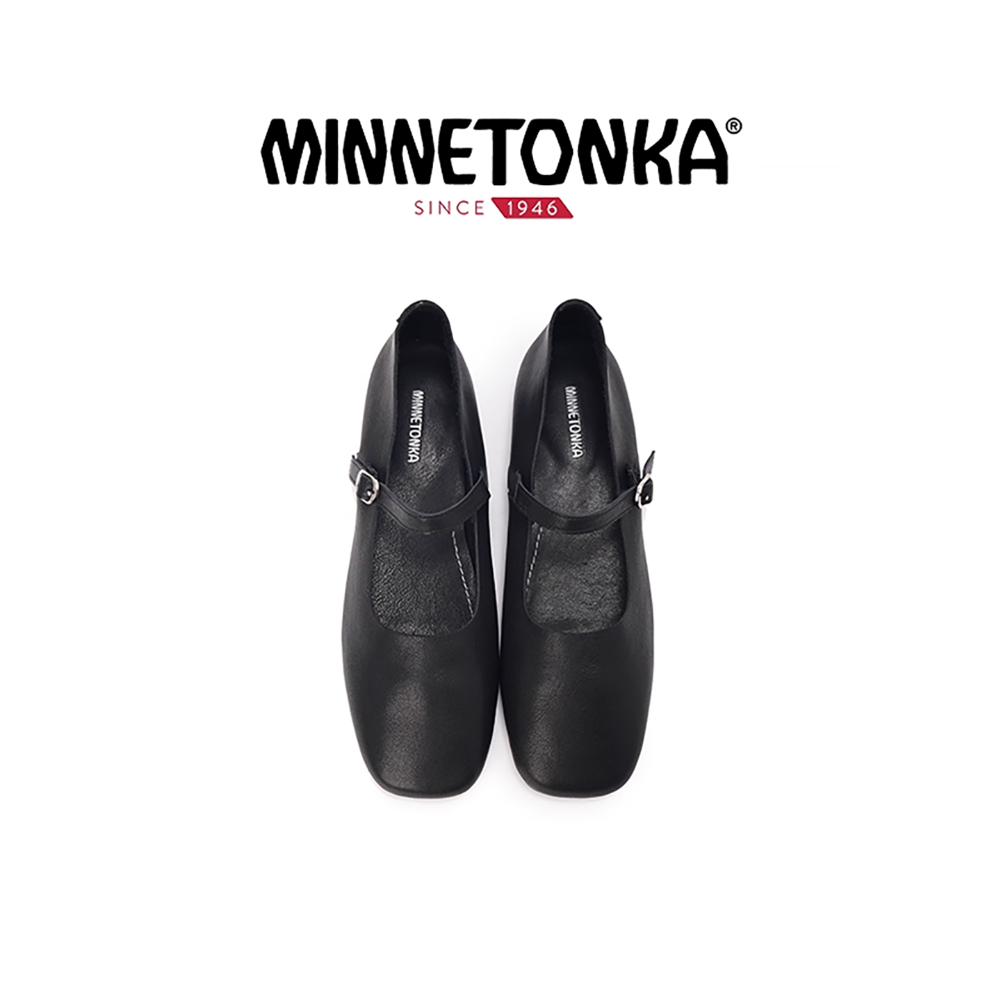 MINNETONKA/迷你唐卡新款方头一字扣玛丽珍鞋复古平底女鞋休闲鞋