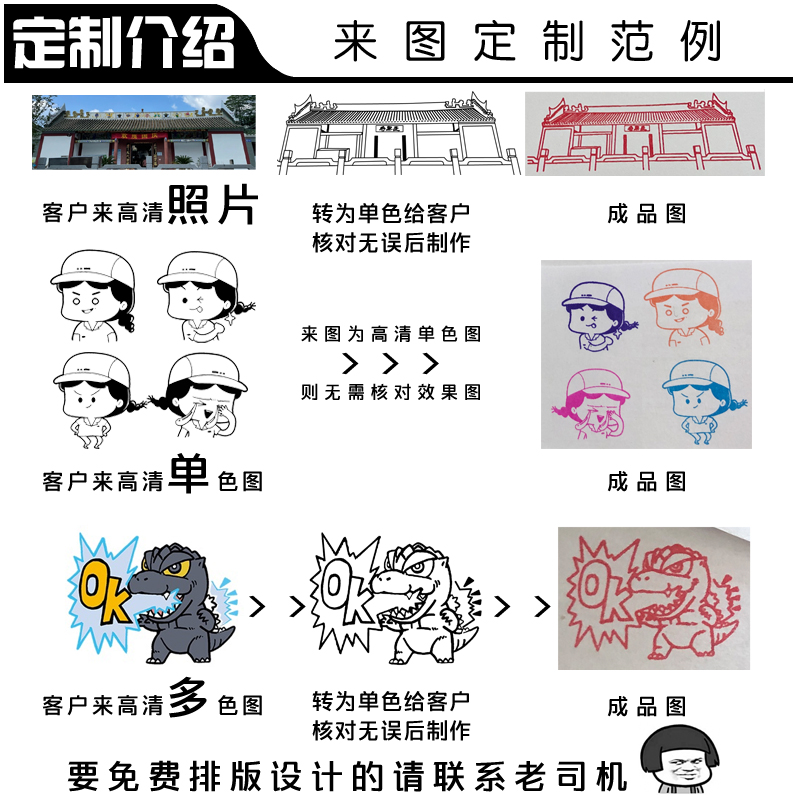 刻章LOGO设计图形文创打卡章制作店铺班级章二维码藏书隐形章定做 - 图1