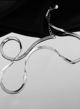 轻奢高级感~素银蛇骨链