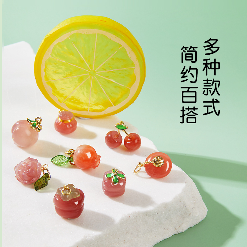 天然玛瑙配件珠子手工diy串珠手链散珠水晶手串吊坠材料玉小配饰 - 图1