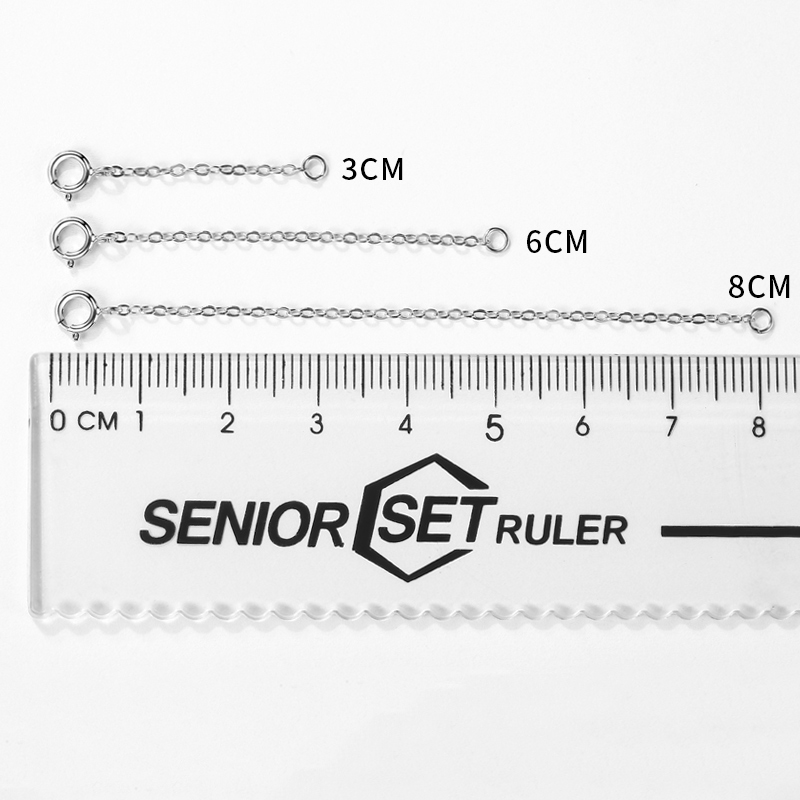 925银手链项链加长延长链纯银镀18K金链子配件珍珠锁骨链尾接长扣 - 图1