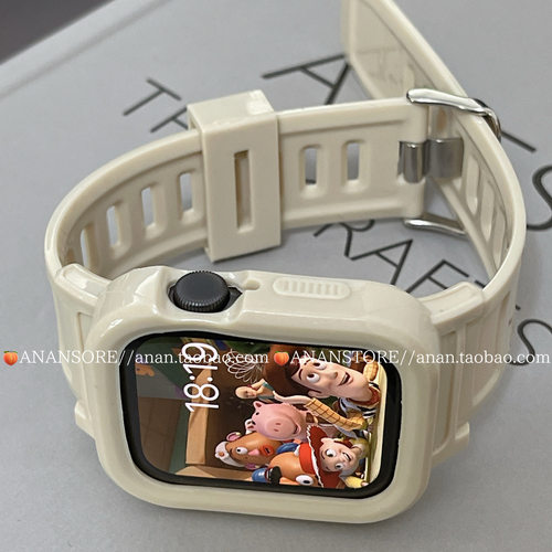 ANANSTORE星光色一体式硅胶表带壳适用苹果手表iwatchs9876se新款 - 图3