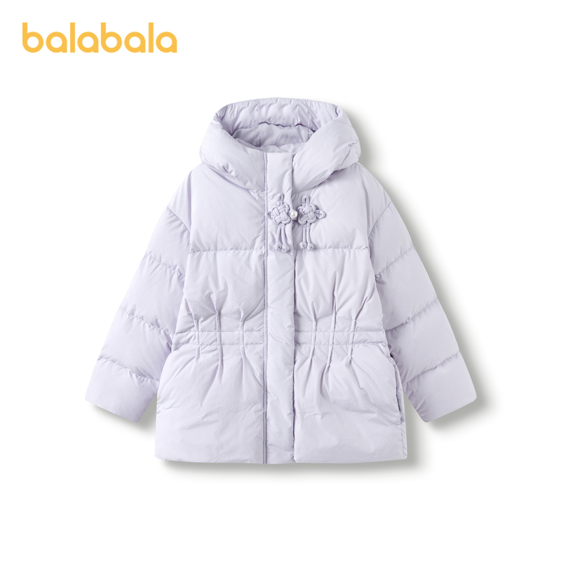 【商场同款】巴拉巴拉童装儿童羽绒服新中式冬装女童连帽国风外套