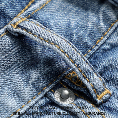 浅色九分裤夏季薄款破洞蓝色锥形小脚宽松痞帅 牛仔裤男时尚新款 - 图2