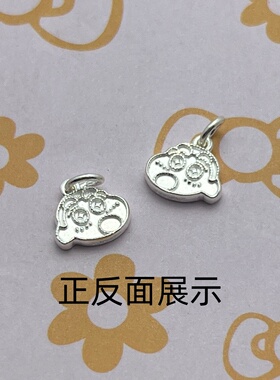 足银999蜡笔小新吊坠DIY手工编绳手链项链银配件卡通小新挂坠吊牌