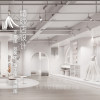 Professional modern bridal shop decoration design renderings, wedding dress shop, photography studio, plan construction drawings, panoramic view