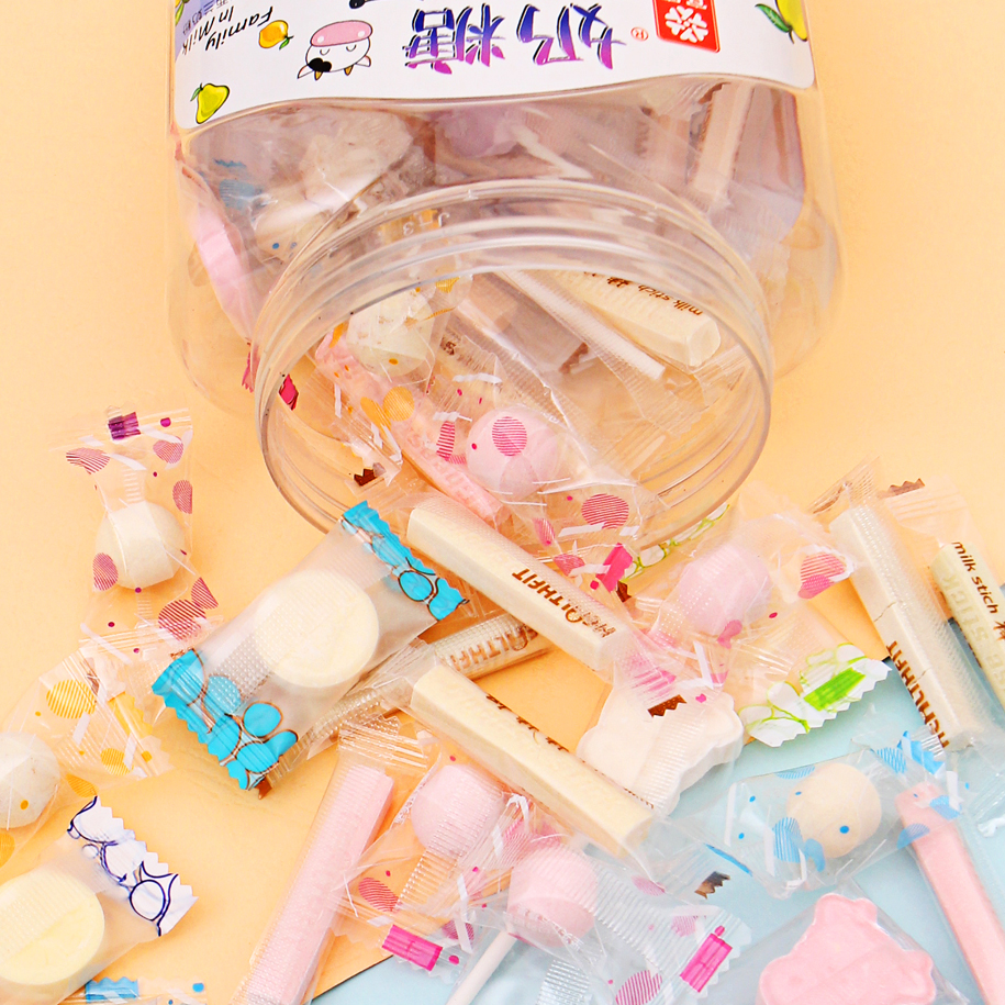 宜康旗舰店奶糖总动员奶片干吃罐装奶酪棒儿童零食健康营养0