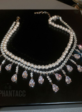 巴洛克镶钻水滴形吊坠锆石珍珠