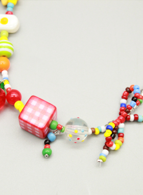 多巴胺串珠糖果色项链女款