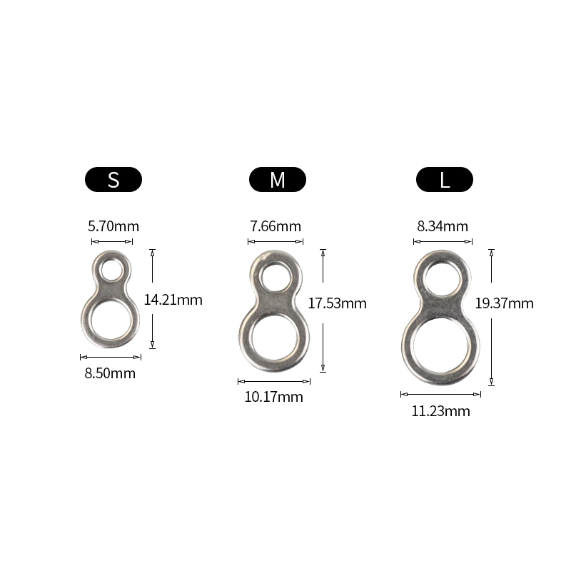 不锈钢无缝八字环慢摇铁板8字环连接器实心圈垂钓渔具钓鱼小配件-图2