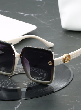 轻奢大红色女士偏光太阳眼镜女防紫外线大框显瘦圆脸显白高级感