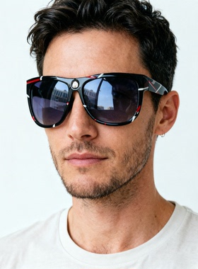 外贸出口男士白色太阳镜女士方形墨镜女款防紫外线时尚女防晒眼镜