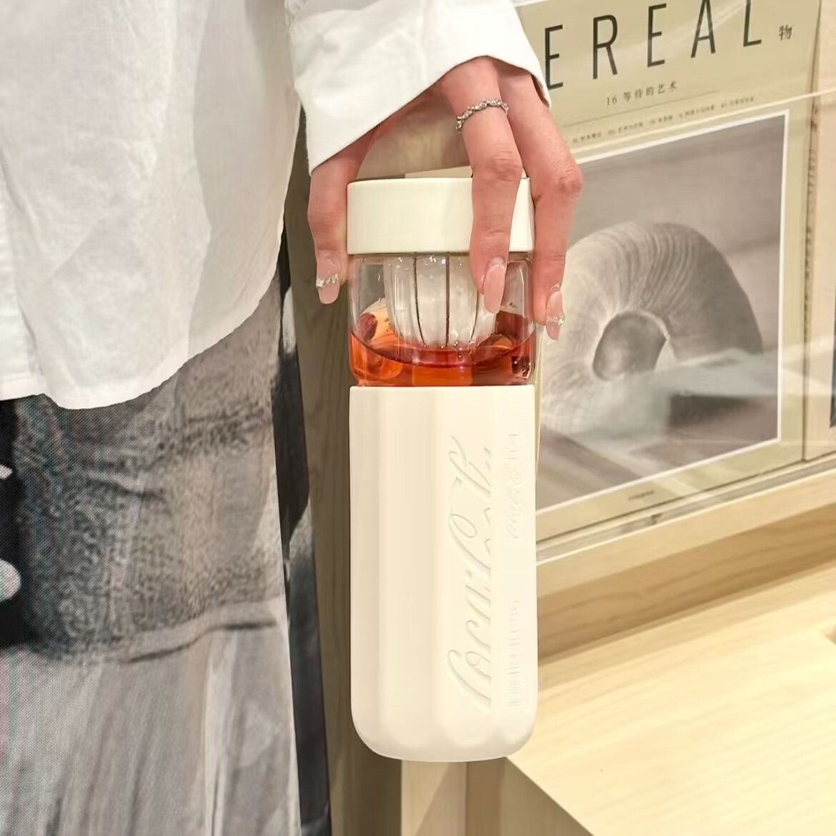 germ可口可乐茶水分离泡茶男女学生高颜值随行便携耐高温玻璃水杯,淘宝优惠券,粉丝福利购,淘宝优惠卷