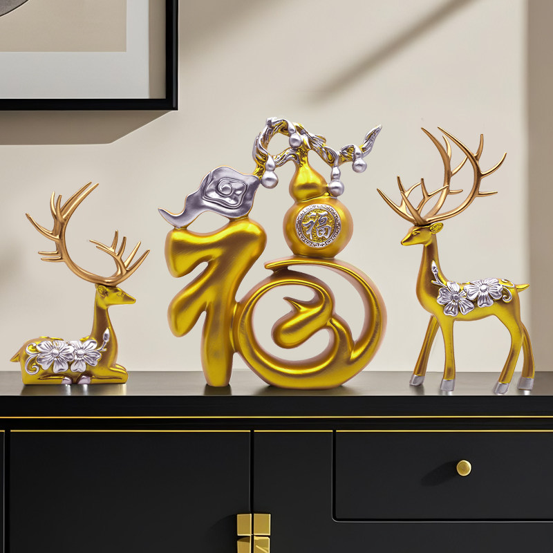 新中式福字桌面摆件玄关柜客厅电视柜酒柜家居装饰品乔迁新居礼品,淘宝优惠券,粉丝福利购,淘宝优惠卷