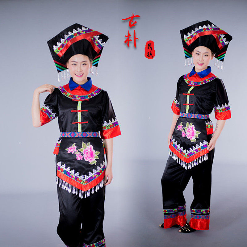 新款广西舞蹈壮族民族风瑶族女 jzsirdfs娇诗若民族服装/舞台装