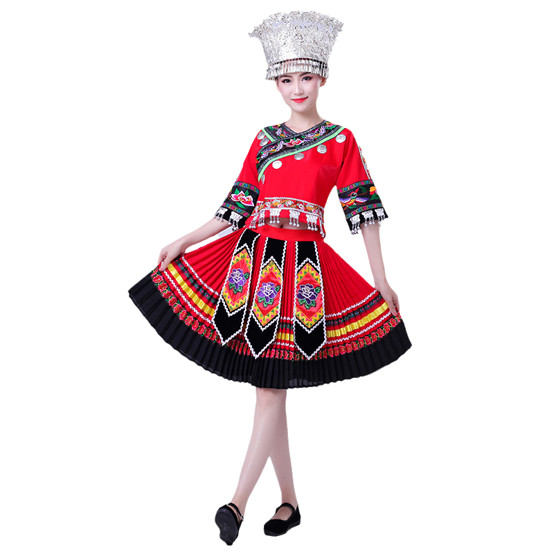 苗族演出服装女湘西成人瑶族舞蹈服 jzsirdfs娇诗若民族服装/舞台装