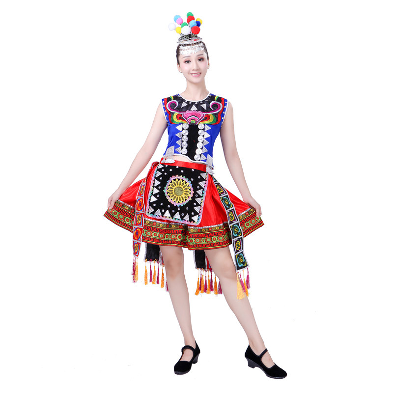 新款女小荷风采舞蹈少数民族服装 jzsirdfs娇诗若民族服装/舞台装