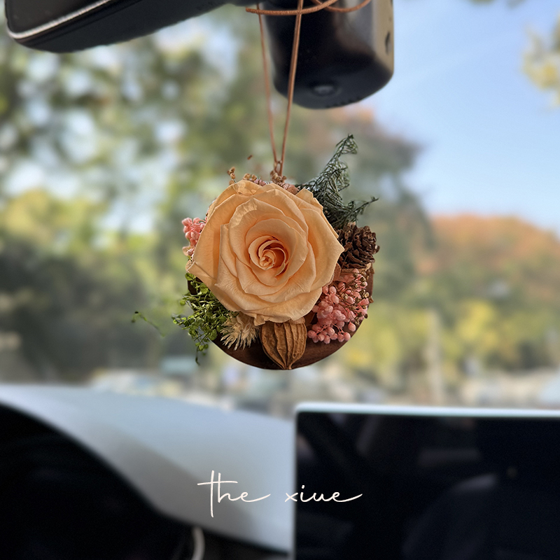 永生花汽车挂件2025新款女生精致高级感后视镜挂件车内挂饰香薰 - 图0