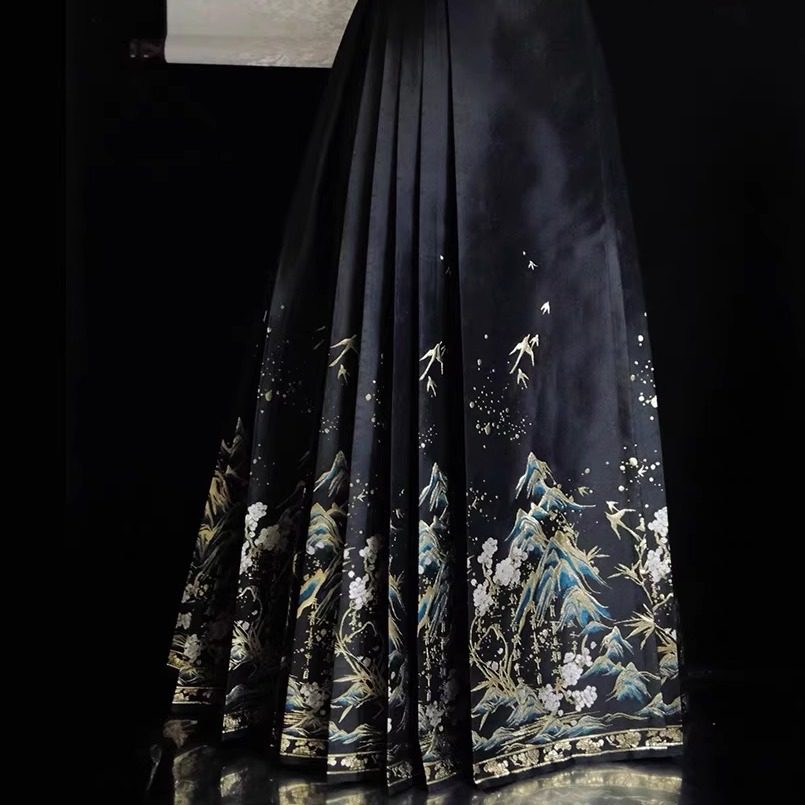 千里江山新中式马面裙原创日常小个子明制汉服女重工刺绣春季新款,淘宝优惠券,粉丝福利购,淘宝优惠卷