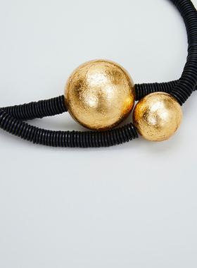 ZHUCHONGYUN秋季东方贴箔椰子壳枫木串珠项链