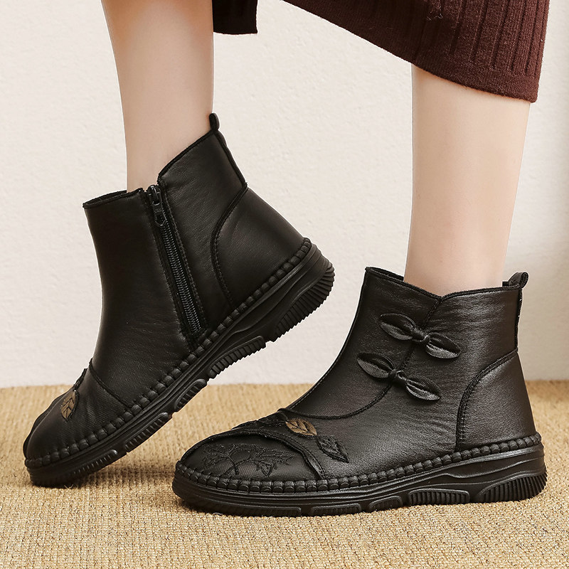 冬季新款老北京布鞋女棉鞋软底防滑妈妈鞋中老年加绒保暖棉靴子,淘宝优惠券,粉丝福利购,淘宝优惠卷