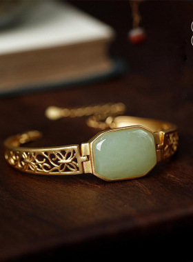 保平安无事牌银手镯女款手链气质高级感镂空复古风手串中国风