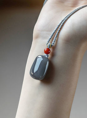 无事牌仿烟紫玉吊坠民族风仿和田玉项链女款吉祥项坠挂件饰品