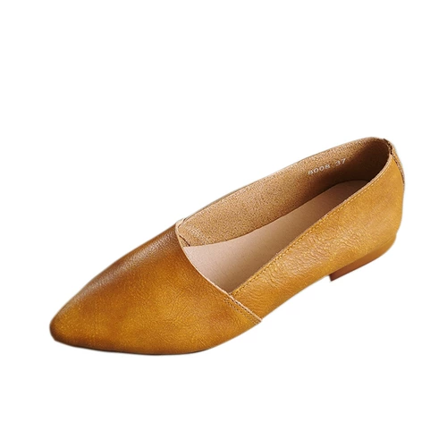 Комфортные туфли с заостренным носом, мягкая подошва, из натуральной кожи