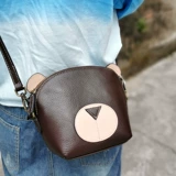 Оригинальный кожаный мультяшный картхолдер, сумка на одно плечо, небольшая сумка, из натуральной кожи, с медвежатами