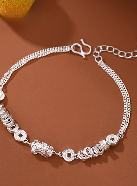 新品新款钱币貔貅手链女士款轻奢