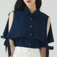 D-HARRY/Dihali's new summer commuter navy polka dot short-sleeved shirt DH232D96209D