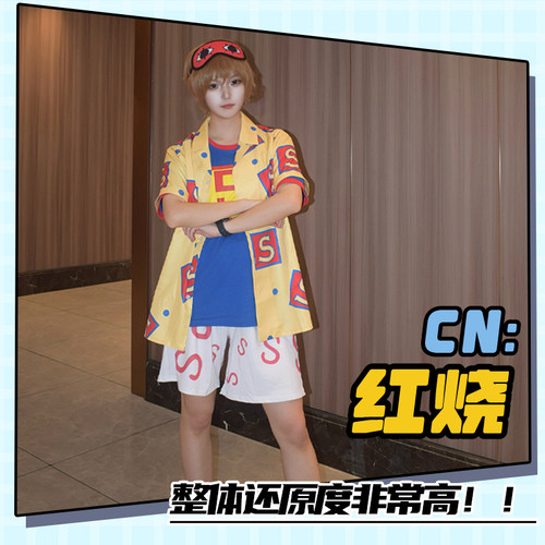 银魂cos服冲田总悟3z超人T恤 cosplay抖s眼罩周边三年z班银八老师 - 图0