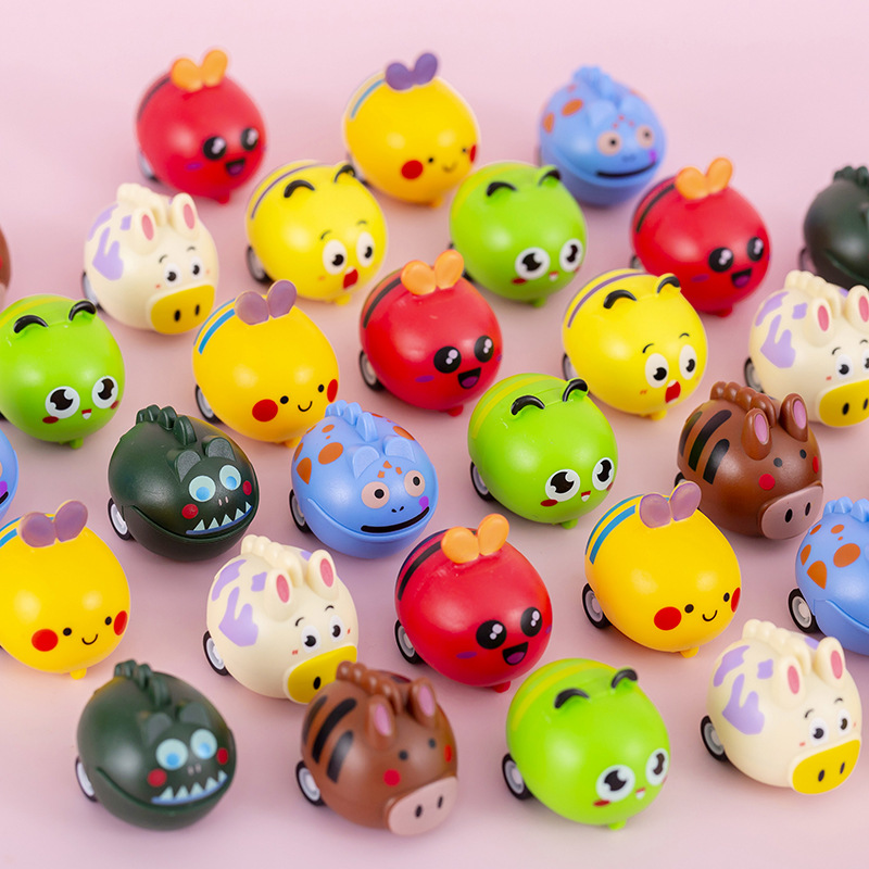 迷你回力车惯性车卡通小动物儿童玩具车男孩幼儿园活动赠送小礼品 - 图0