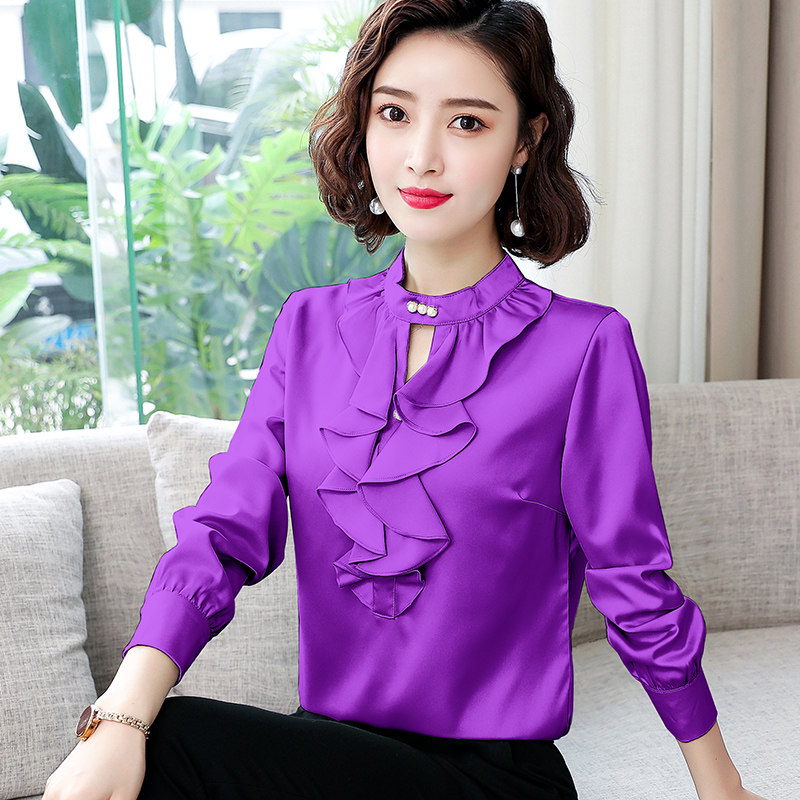 荷叶边长袖2020秋冬新款韩版衬衫 乔依季服饰衬衫