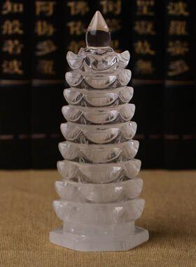 天然白水晶文昌塔摆件7层九9层十三13层办公室书房儿童房书桌装饰