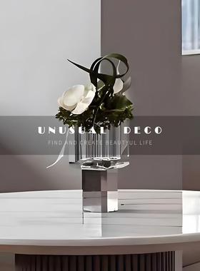 UNUSUAL 现代样板间电视壁柜玻璃花器门型大理石软装饰品组合摆件