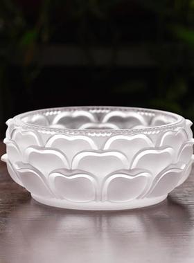 五路琉璃黄黑红绿白财神水供佛像浴佛盆招财循环流水桌面摆件家用