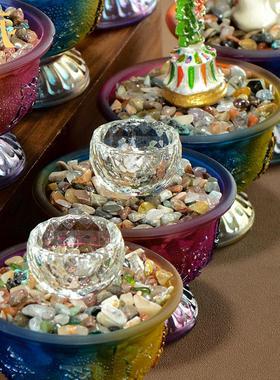 藏村八供套装家用桌面八吉祥供水杯七宝石朵玛食子海螺家用摆件