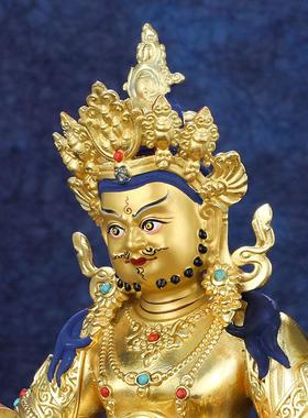 黄财神佛像摆件黄铜鎏金精工藏传居家佛堂客厅店铺开业礼品财神爷