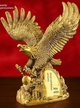 黄铜展红图雄鹰饰品展翅办公室客厅展红图礼品工艺品大尺寸